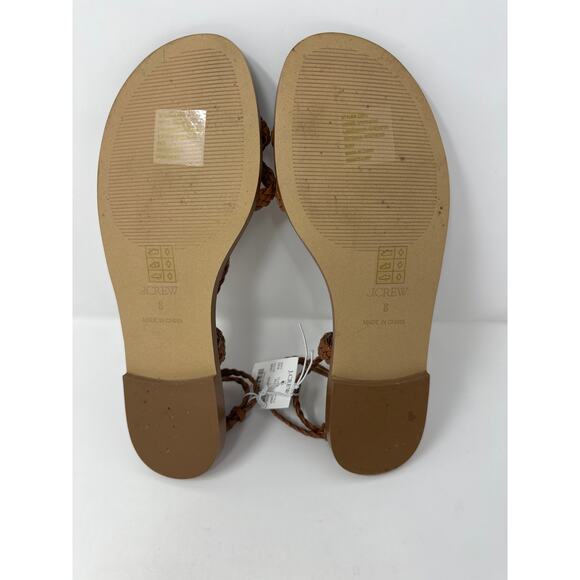 J.Crew NWT Women’s Brown Braided Strappy Charlotte Gladiator Sandals size 8 - Picture 3 of 5